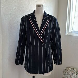 Sandro navy striped blazer